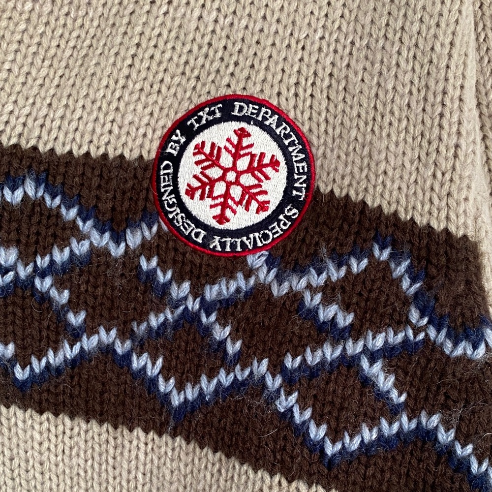 Vintage Grandpacore Sweater Y2K Half-Zip Geometric Knit Small - Picture 3 of 13